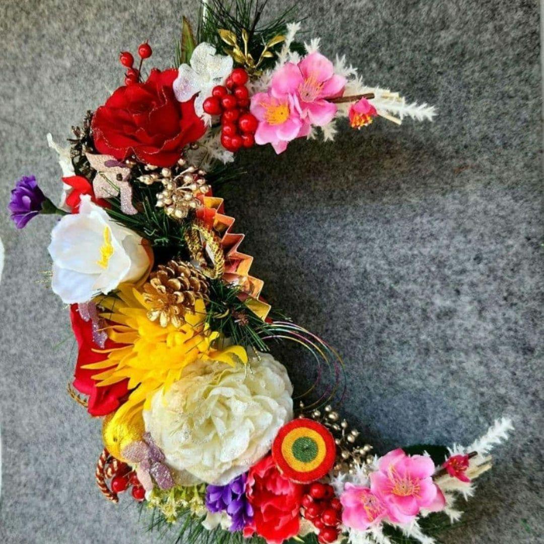 お正月飾り　三日月リース253