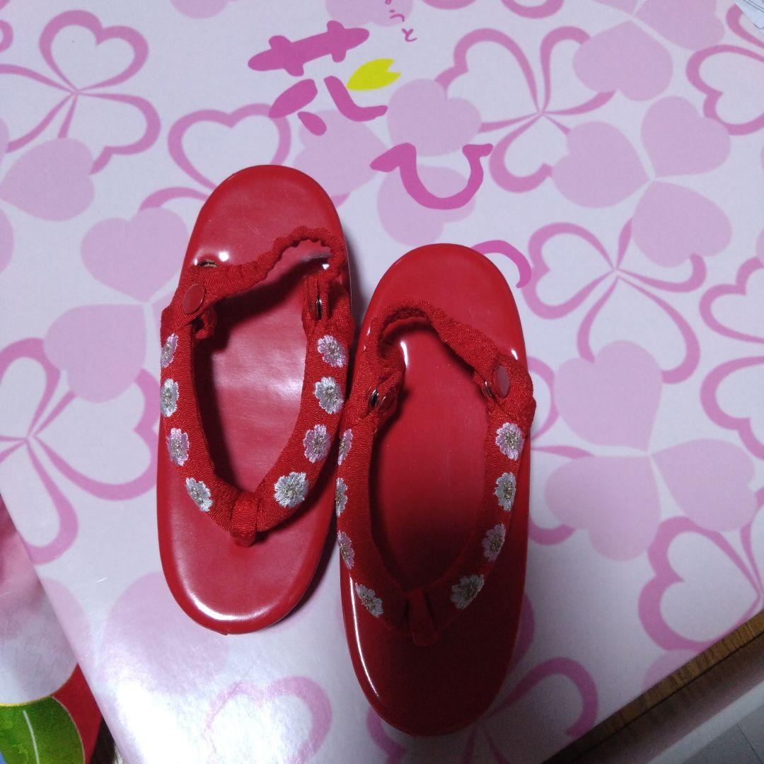 三歳★花ひめ★椿と矢羽根★被布着物小物フルセット★赤ピンク