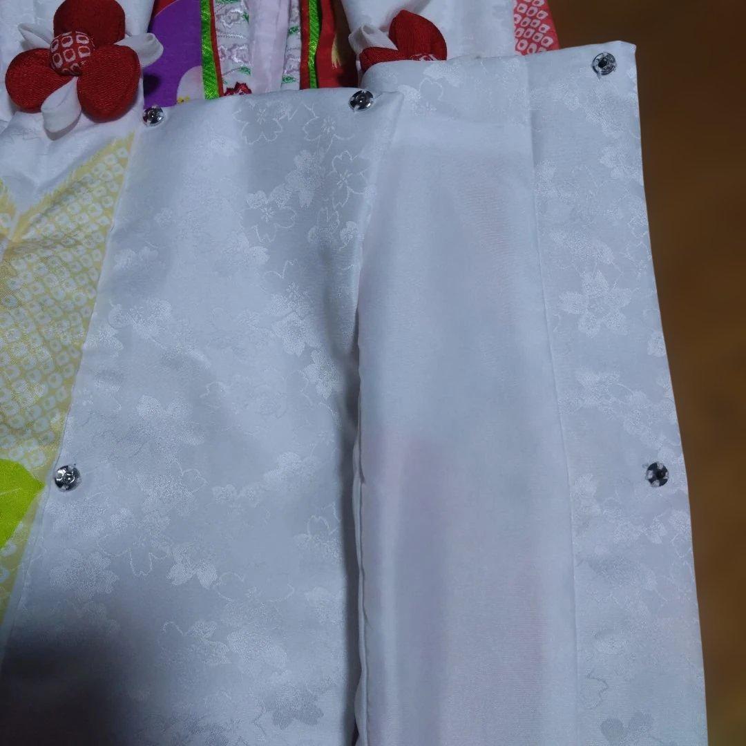 三歳★花ひめ★椿と矢羽根★被布着物小物フルセット★赤ピンク