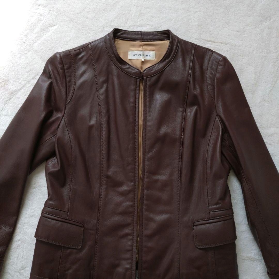 sei様　スタイルミー　Styleme　 レザージャケット　ライダース　茶　L