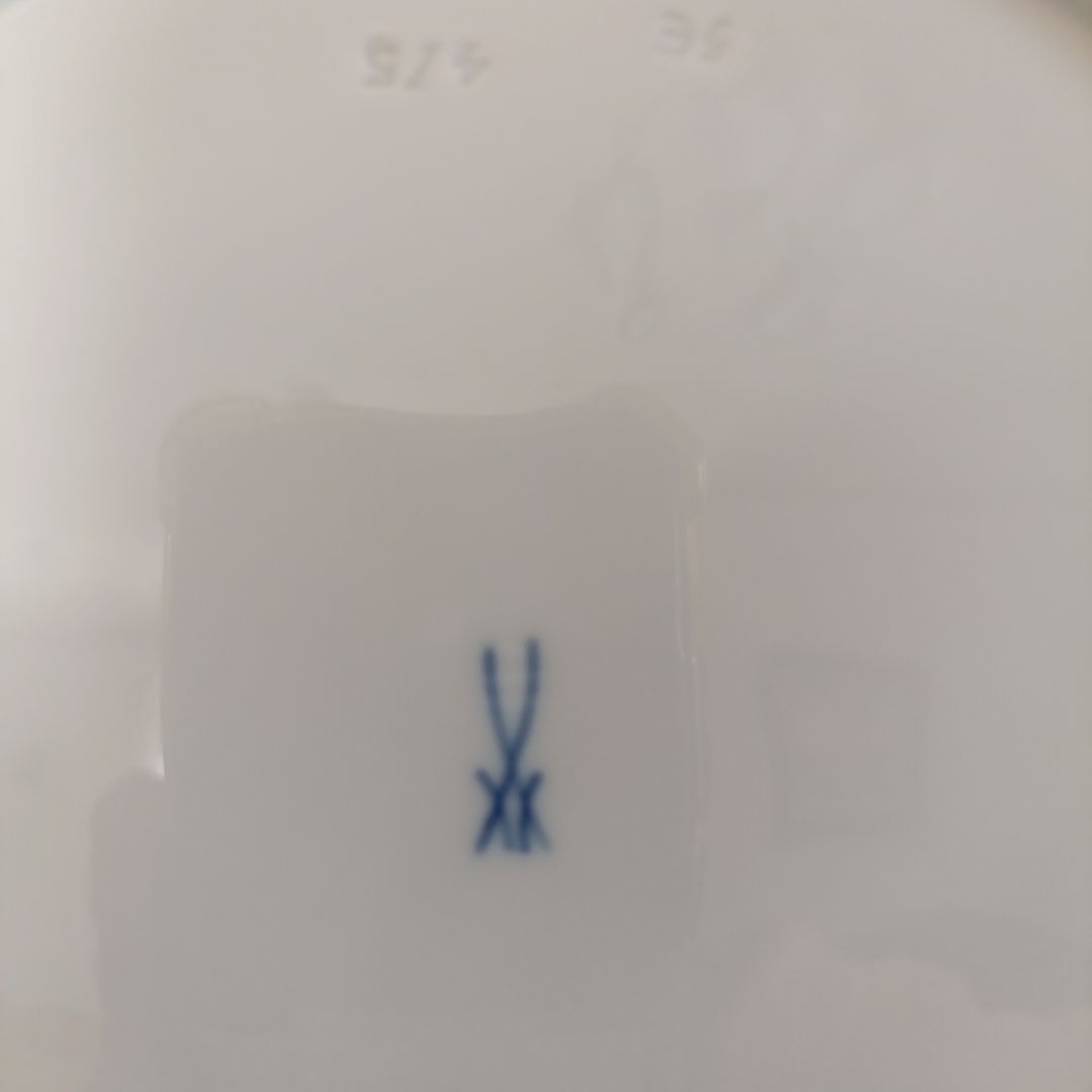 初売り　オ―ルドマイセン皿25センチブルーオニオン波型プレート