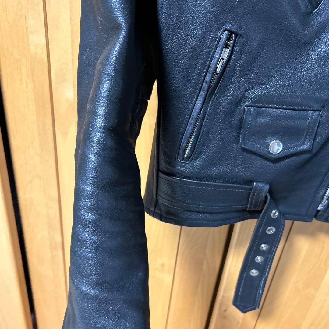 Echtes Leder ダブルライダース レザー 黒