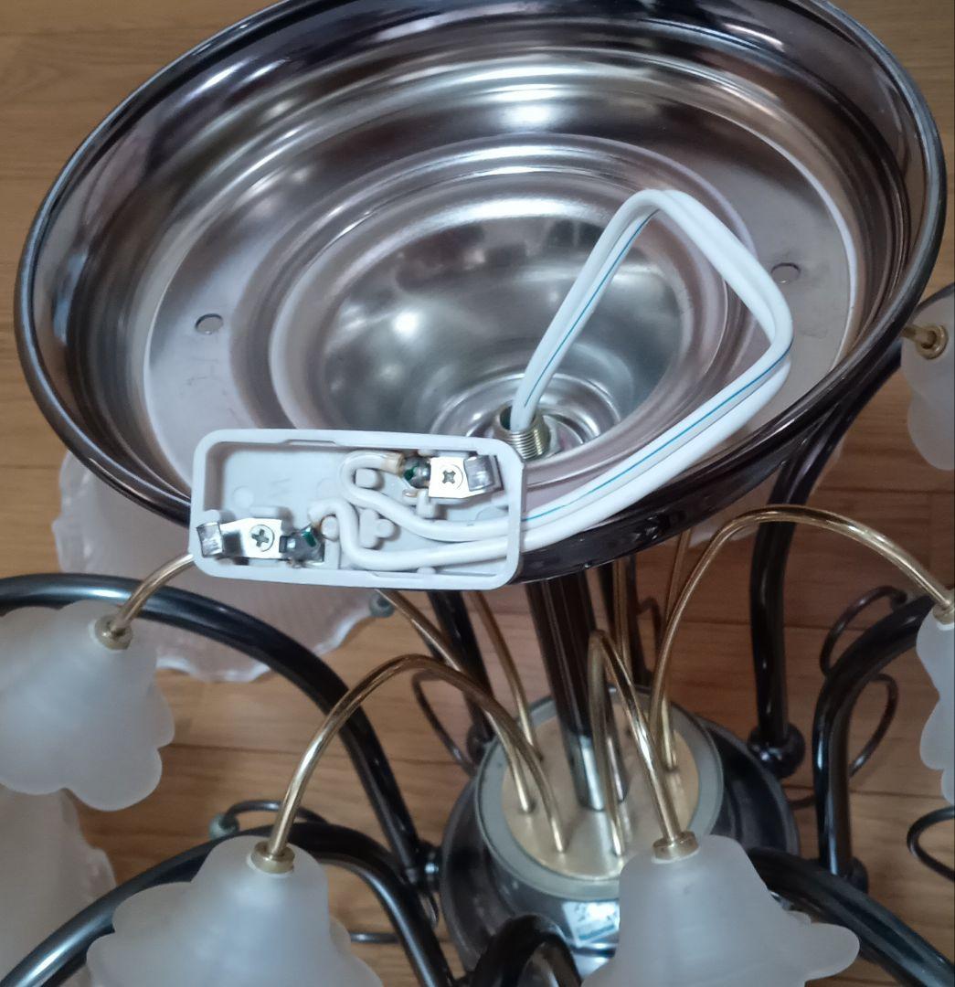 90年代 ナショナル 8灯シャンデリア 約70cm 17口金 ※電球なし