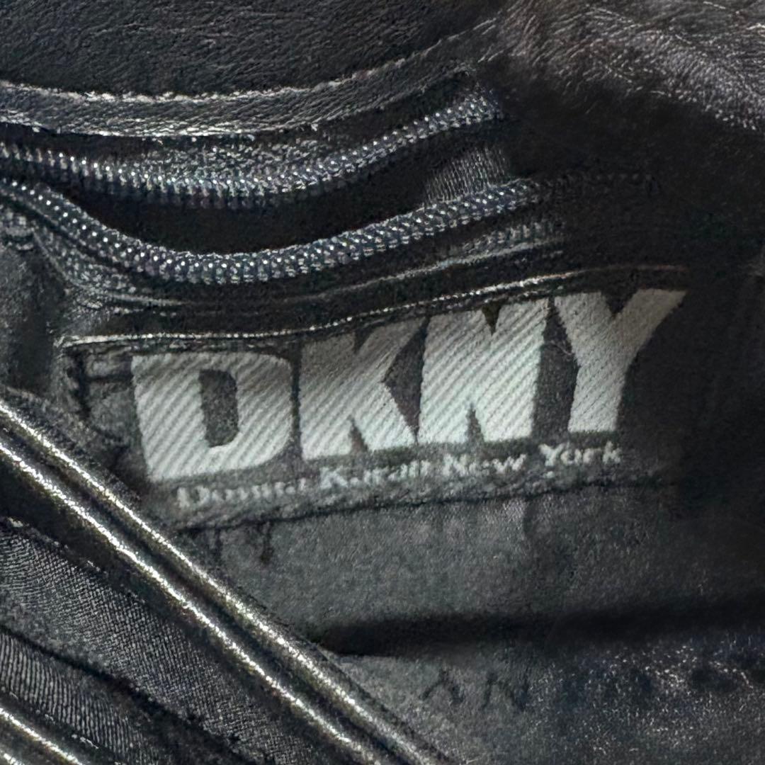 【希少】90s DKNYレザーウエストポーチ アンティークゴールド金具 スクエア