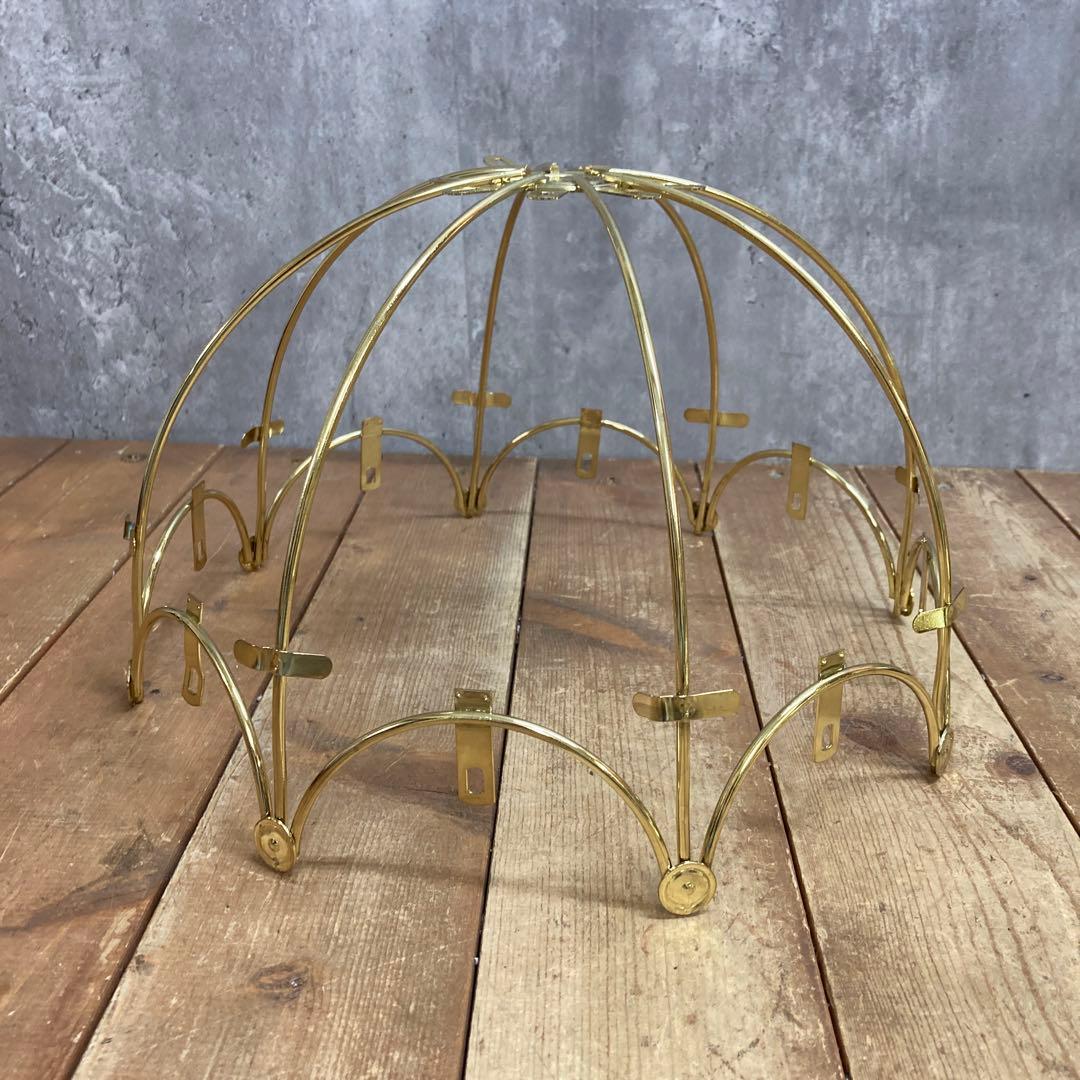 D-2 【美品】アンティーク調 タッチセンサー式 テーブルランプ ゴールド×フロ