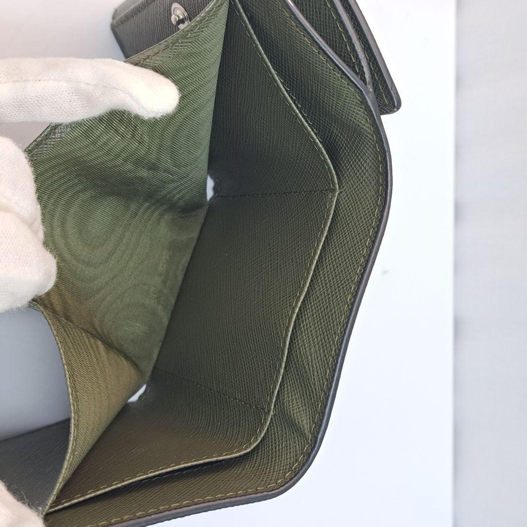 PRADA 三つ折り財布 コンパクトウォレット 2MN042 カーキ