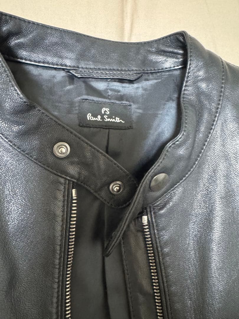 【美品】ポールスミス Paul Smithラムレザー シングルライダース XL