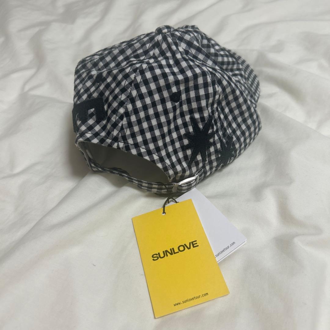 sunlove cap gingham check サンラブ キャップ ブラック