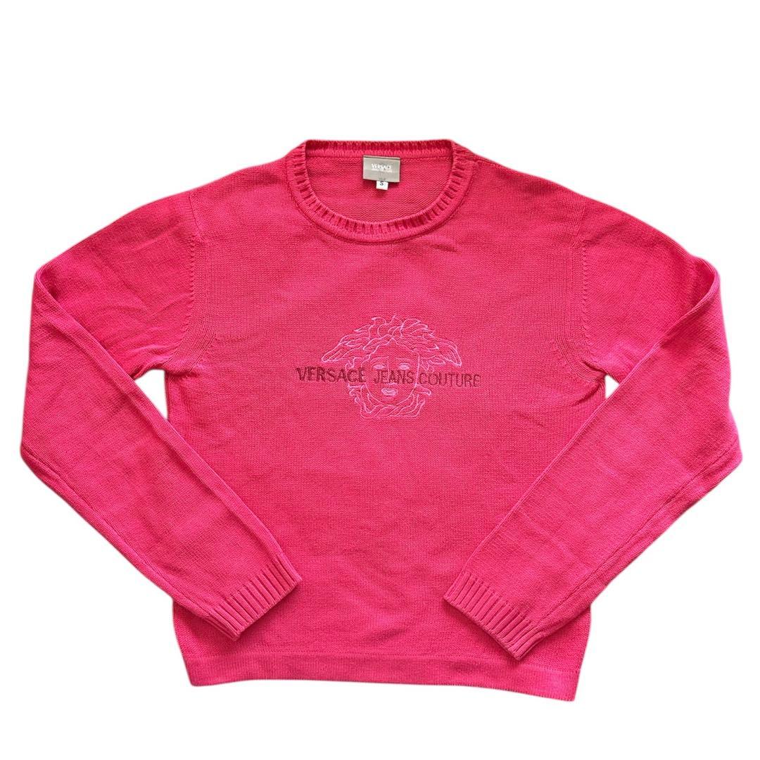 【スズ】ベルサーチ　Versace メデューサ　ニット　セーター　ピンク