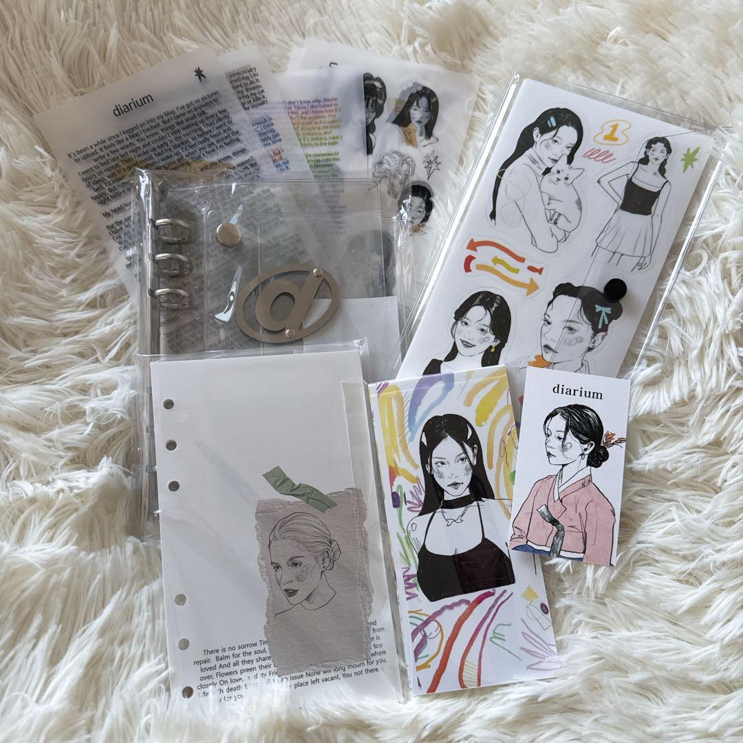 日本未発売　韓国限定 バインダーセット② diarium 手帳デコ コラージュ