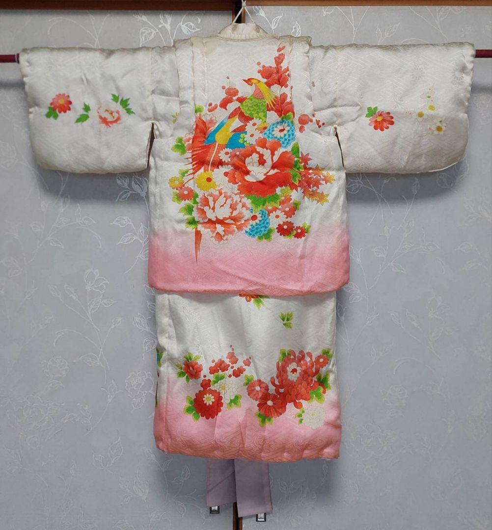 NA930アンティーク子供着物正絹被布着物2点セット着丈76センチ裄丈41センチ