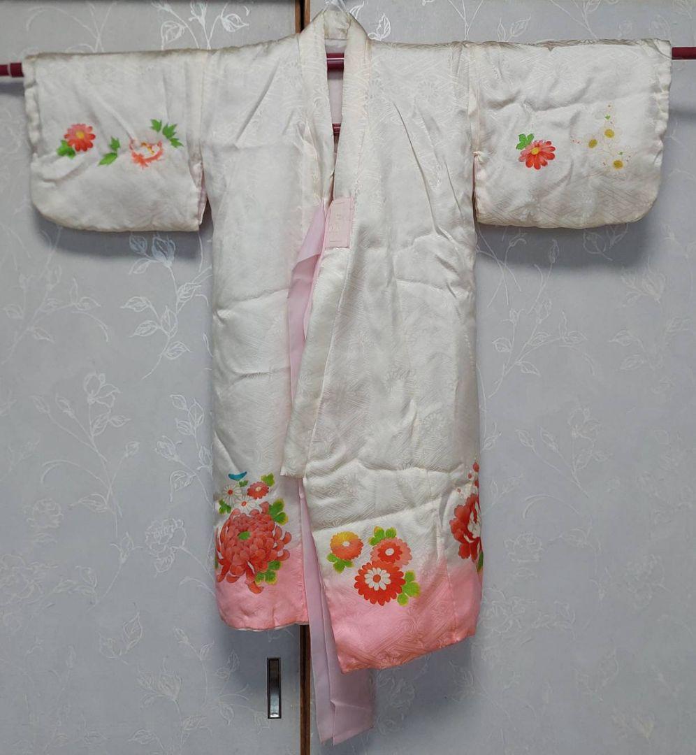 NA930アンティーク子供着物正絹被布着物2点セット着丈76センチ裄丈41センチ