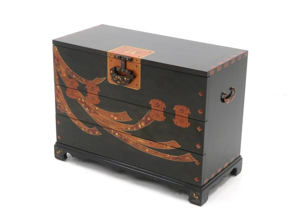 展示品　唐木細工　象嵌細工　バンダジ　李朝　チェスト　箪笥　タンス　伝統工芸