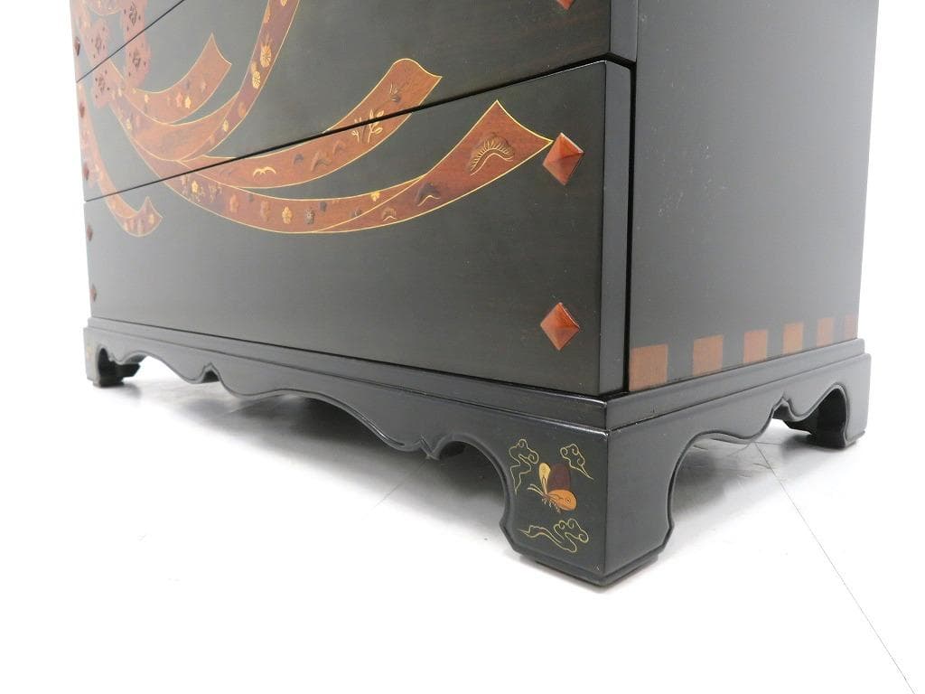 展示品　唐木細工　象嵌細工　バンダジ　李朝　チェスト　箪笥　タンス　伝統工芸