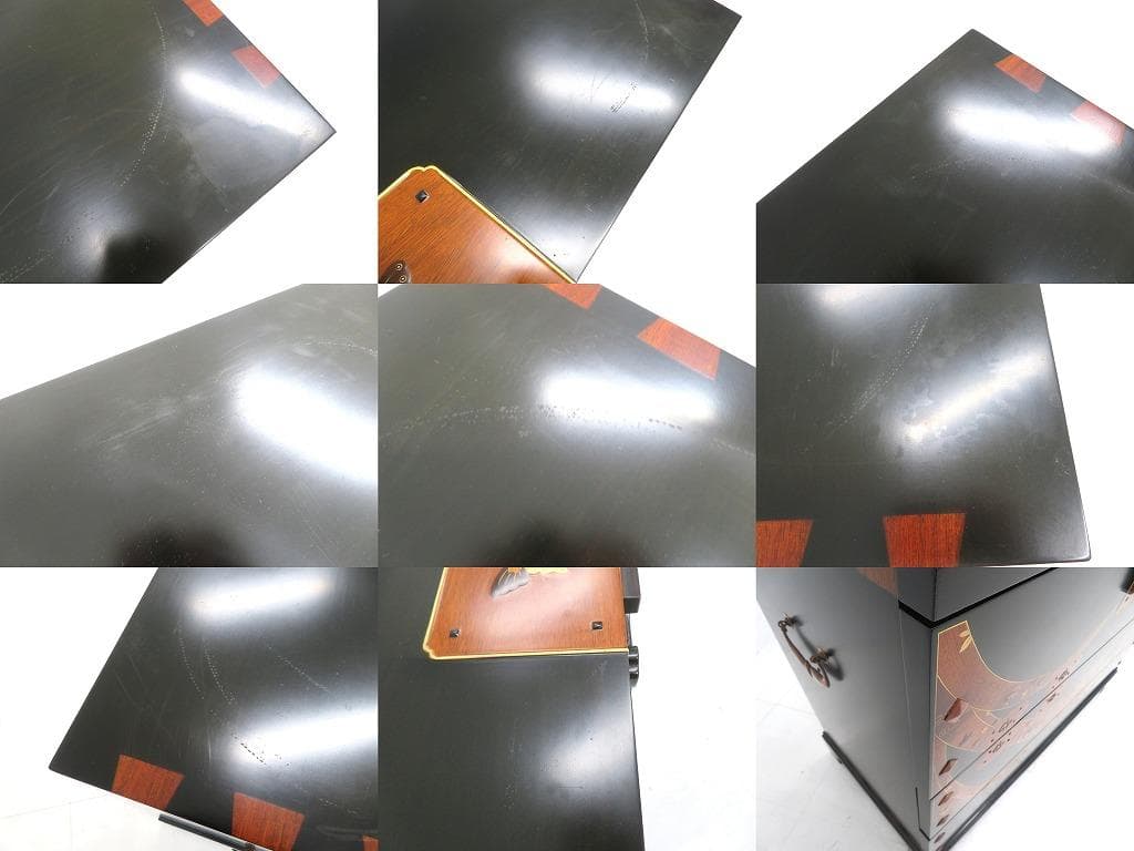 展示品　唐木細工　象嵌細工　バンダジ　李朝　チェスト　箪笥　タンス　伝統工芸