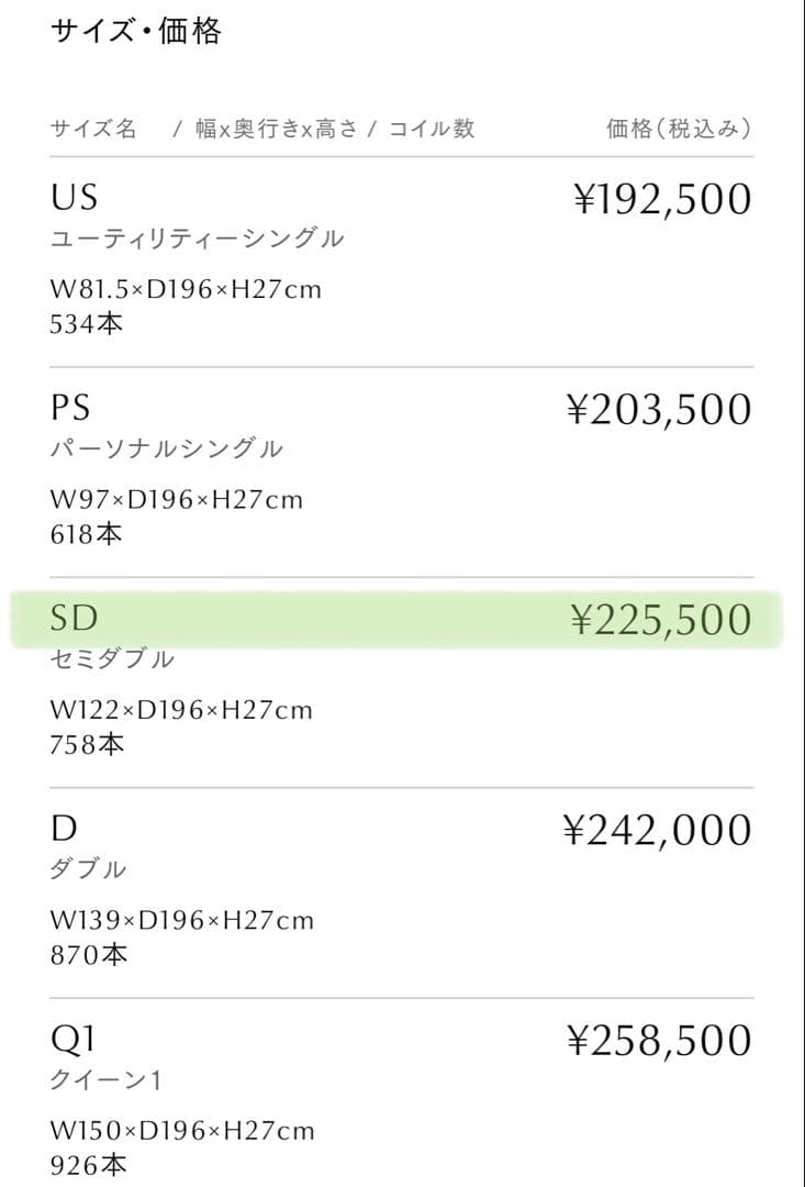 【送料込み】サータ セミダブル マットレス ポスチャーベーシック 6.8 F1N