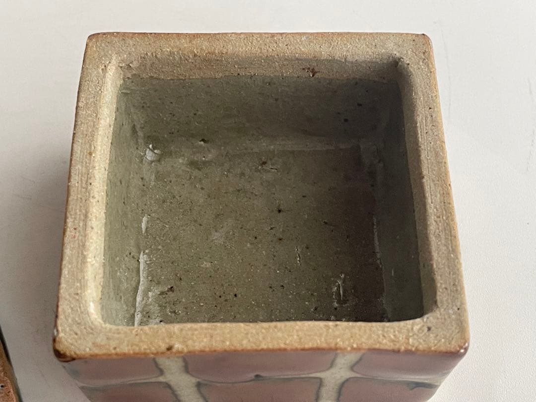 人間国宝　陶芸家　濱田庄司　浜田庄司　合子　盒子　柿釉　共箱　益子　民藝