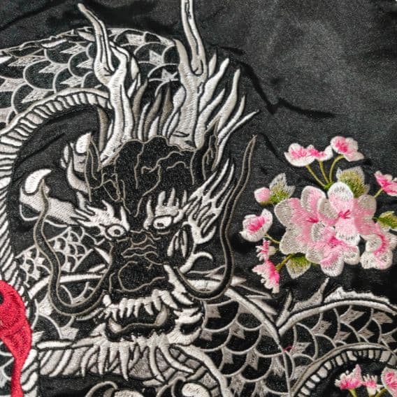 ROGUE＝ならず者 スカジャン 和柄 桜 龍 竜 ドラゴン 刺繍 スーベニア