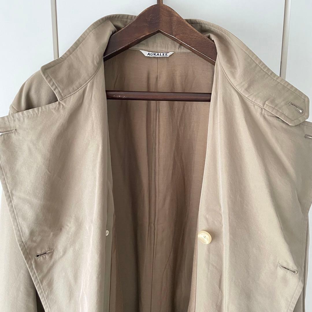 オーラリー　WASHED FINX CUPRO TWILL LONG COAT