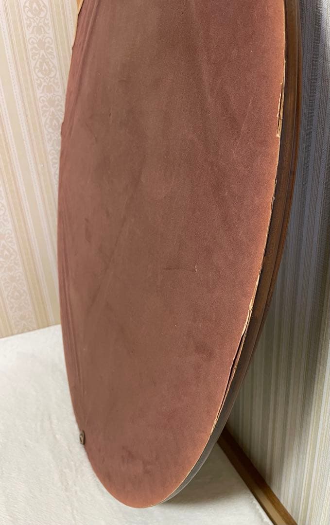 高さ88/希少/彫刻/大型ウォールミラー/楕円/木枠/ビンテージ/アンティーク