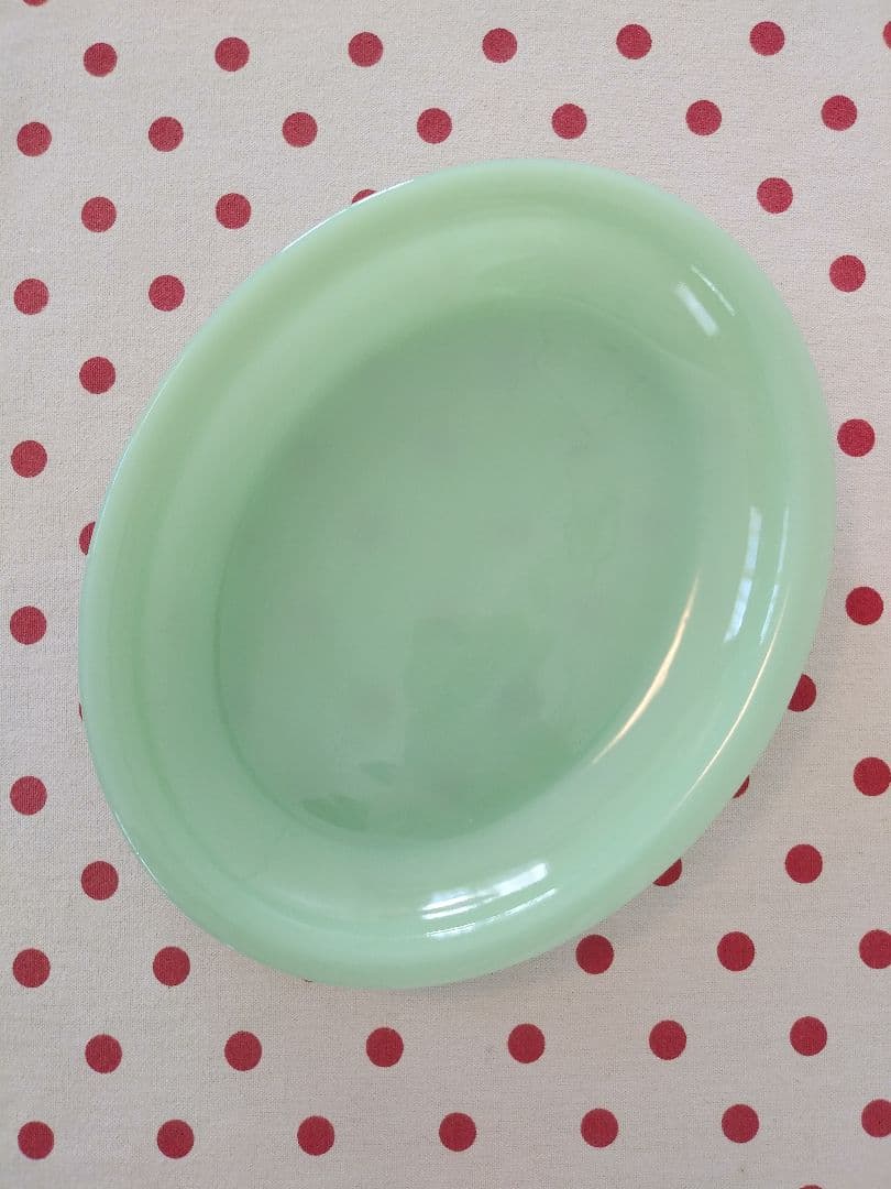 最終価格！ファイヤーキング オーバル皿 ミルクガラス フットボールプラッター