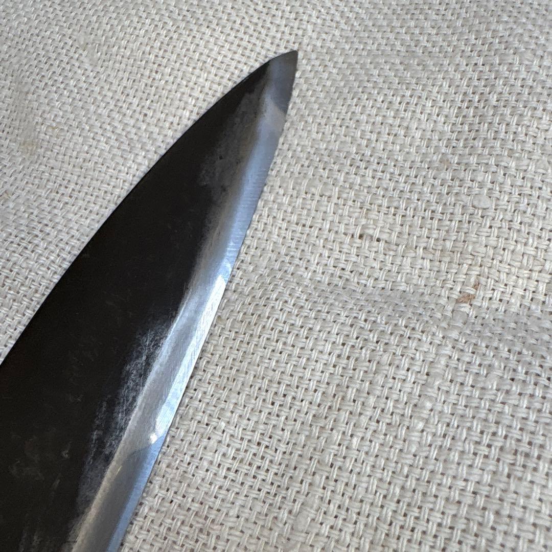 中古　研ぎ済み包丁3点　出刃包丁(木屋)、牛刀(かね惣)、刺身包丁(堺　重光)