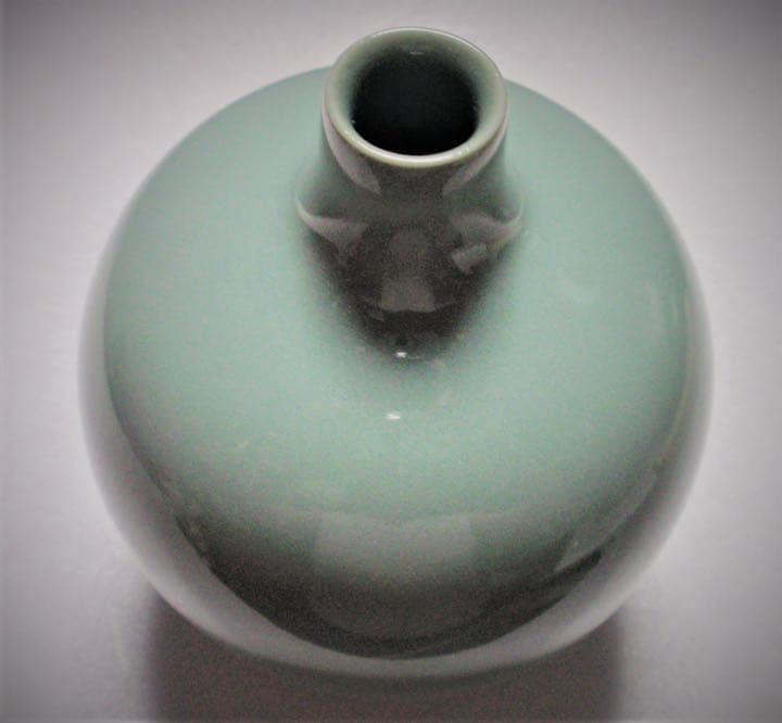 三代目　諏訪蘇山　青瓷　花入　花器