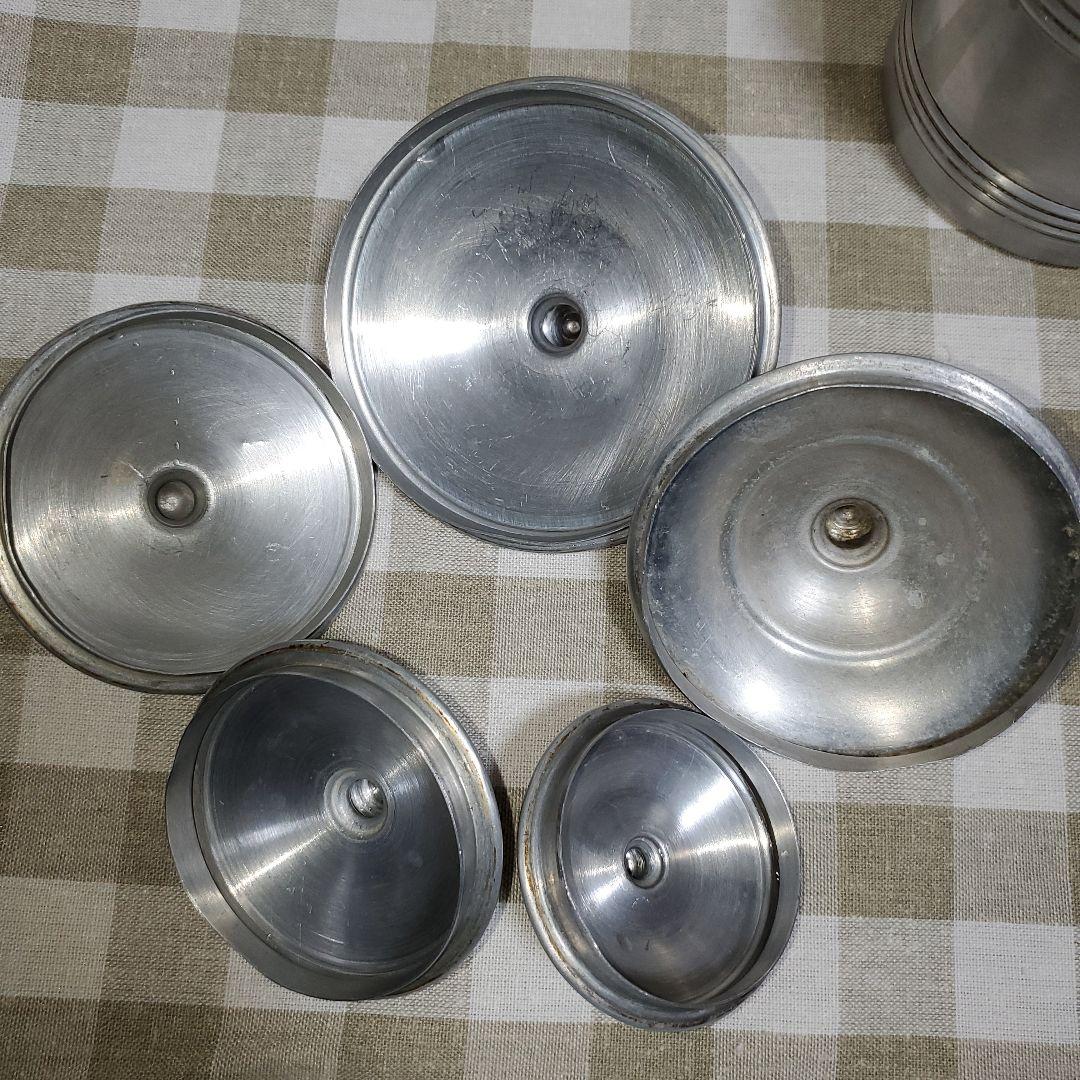 アンティーク　アルミ　キャニスター　5個セット