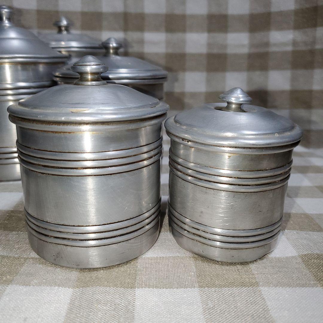 アンティーク　アルミ　キャニスター　5個セット