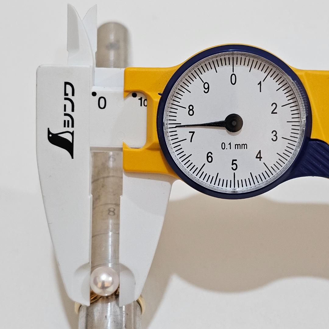 1744 タサキパールダイヤリングK18YGイエローゴールド11号7.5mm