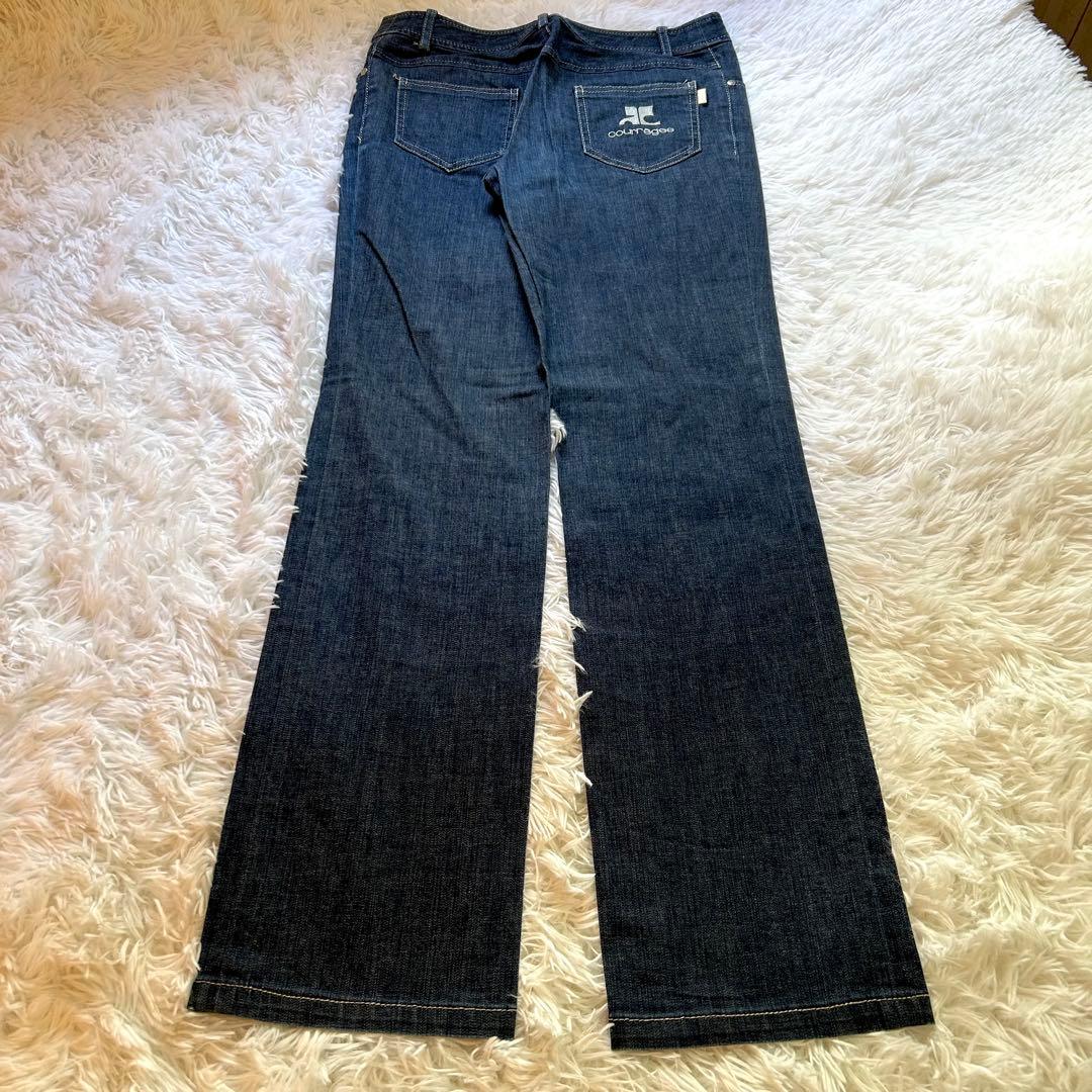 vintage courreges denim pants バックロゴ　希少