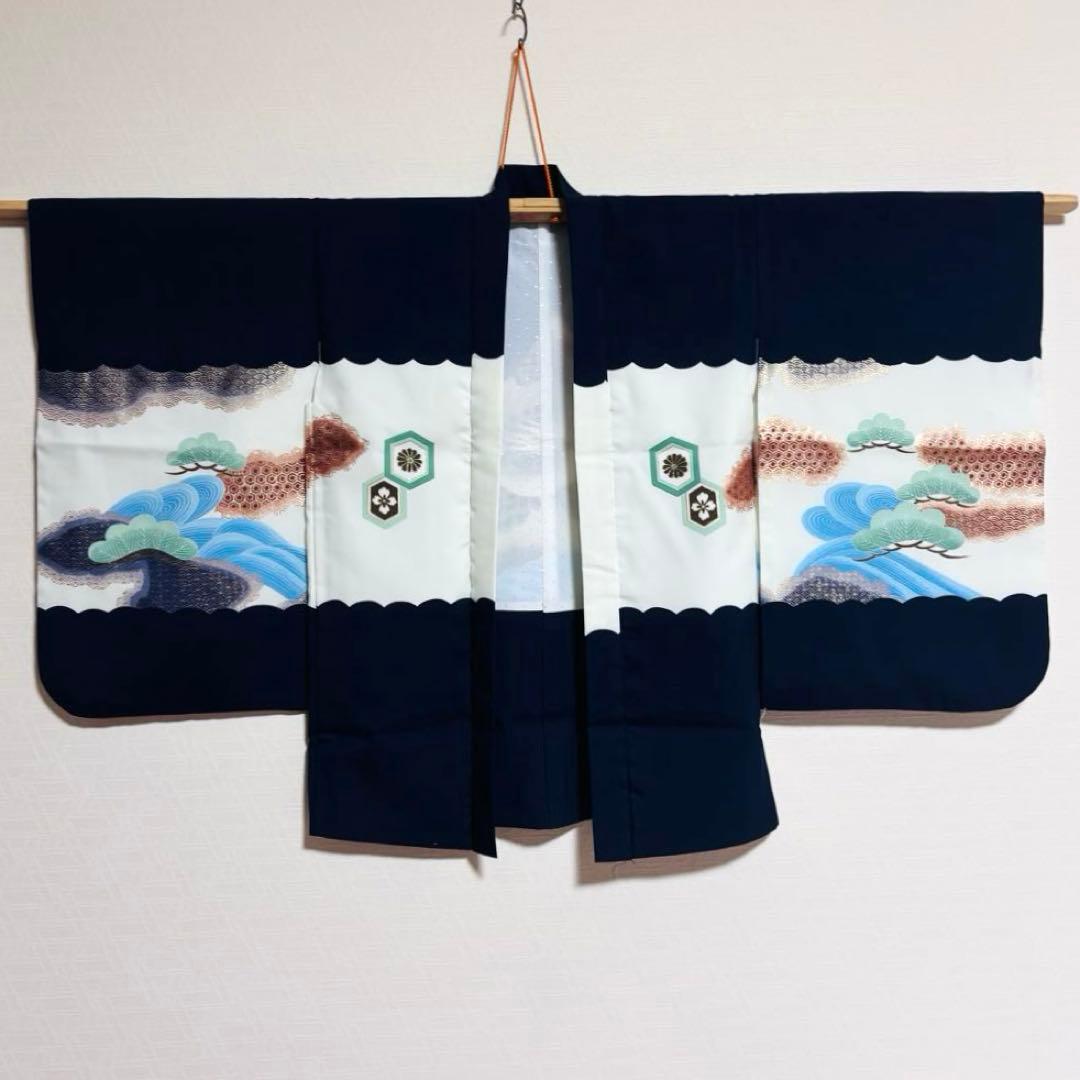 【男の子】 着物 袴 9点セット 七五三 鷹 模様 吉祥紋様金彩入り 日本製