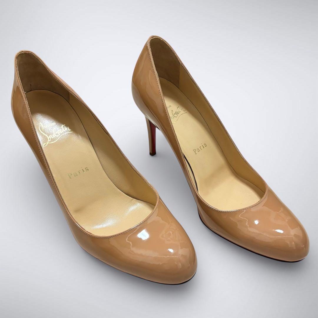 【限界価格/美品】クリスチャンルブタン シンプルパンプ 38 ヌード ベージュ