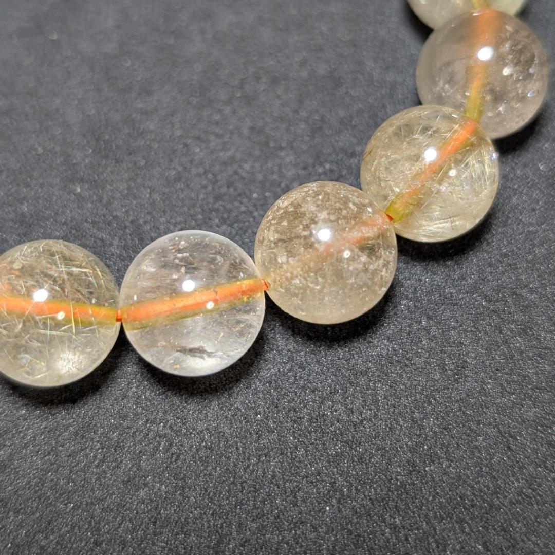 透明感重視 ゴールドルチルクォーツ ブレスレット 12ミリ 金針水晶 最強天然石