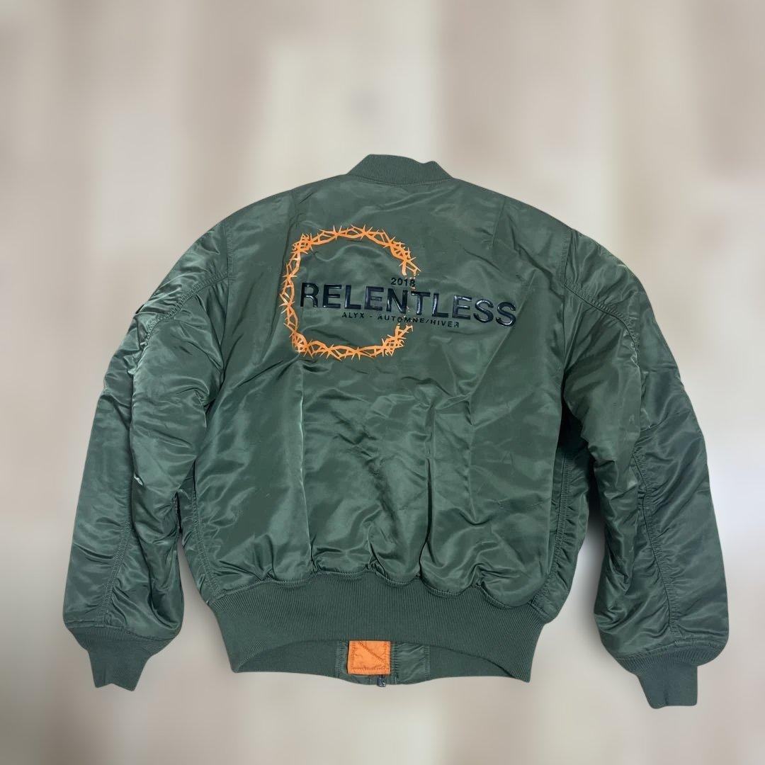 ALYX × ALPHA MA-1 ボンバージャケット カーキ ダメージ加工