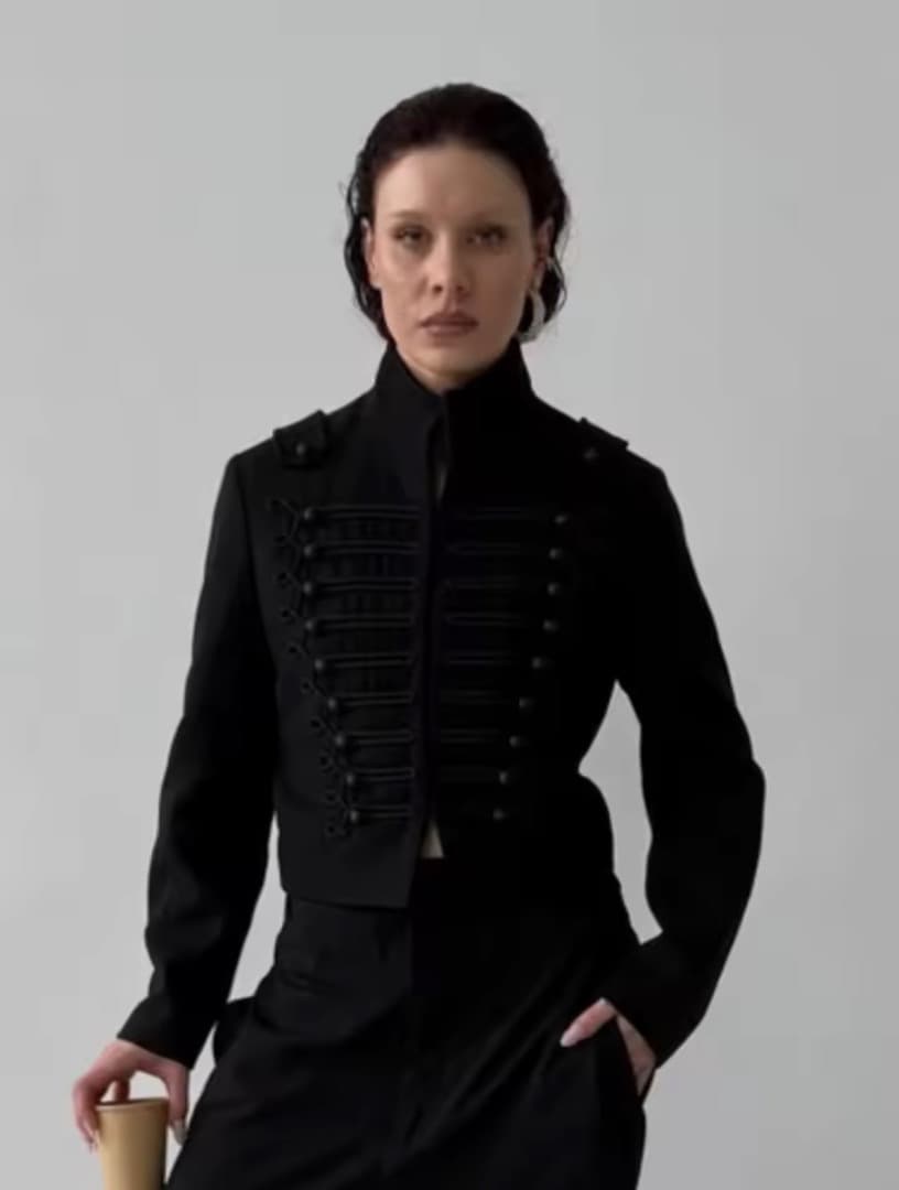 【大流行中】ブラック ミリタリー・ナポレオンジャケット モード ショート丈