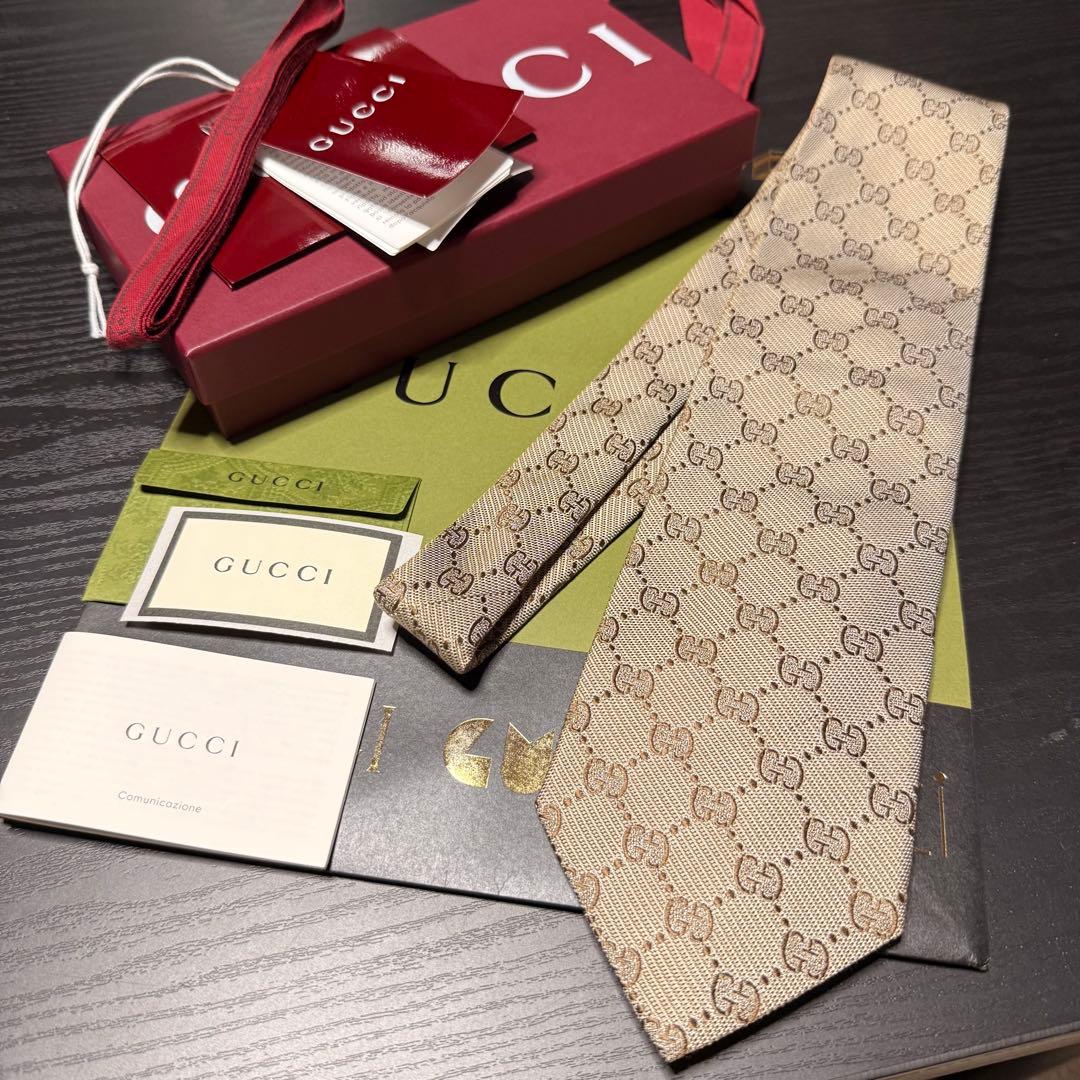 新品✨箱袋付❗️GUCCI グッチ ネクタイ メンズ シルク イタリア製