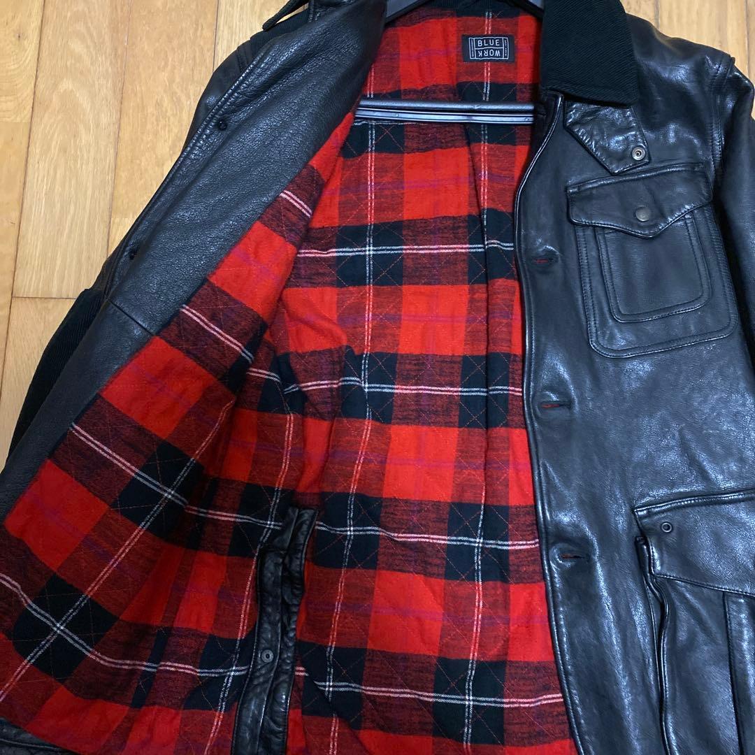 トゥモローランド BLUE WORKラムレザー ハンティングジャケット L