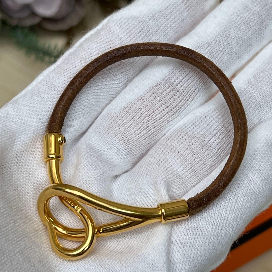 エルメス ジャンボ ゴールド ブラウン ブレスレット レザー アクセサリー
