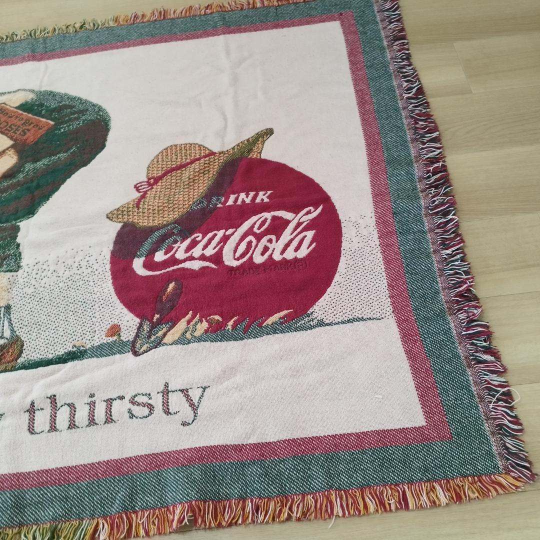 コカコーラ Why grow thirsty ラグ 美品 ブランケット h12b