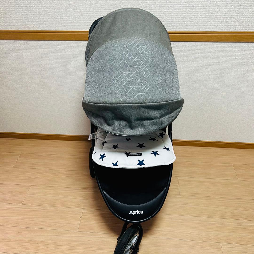 【美品】Aprica AB型　スムーヴプレミアム　ベビーカー　三輪　グレー