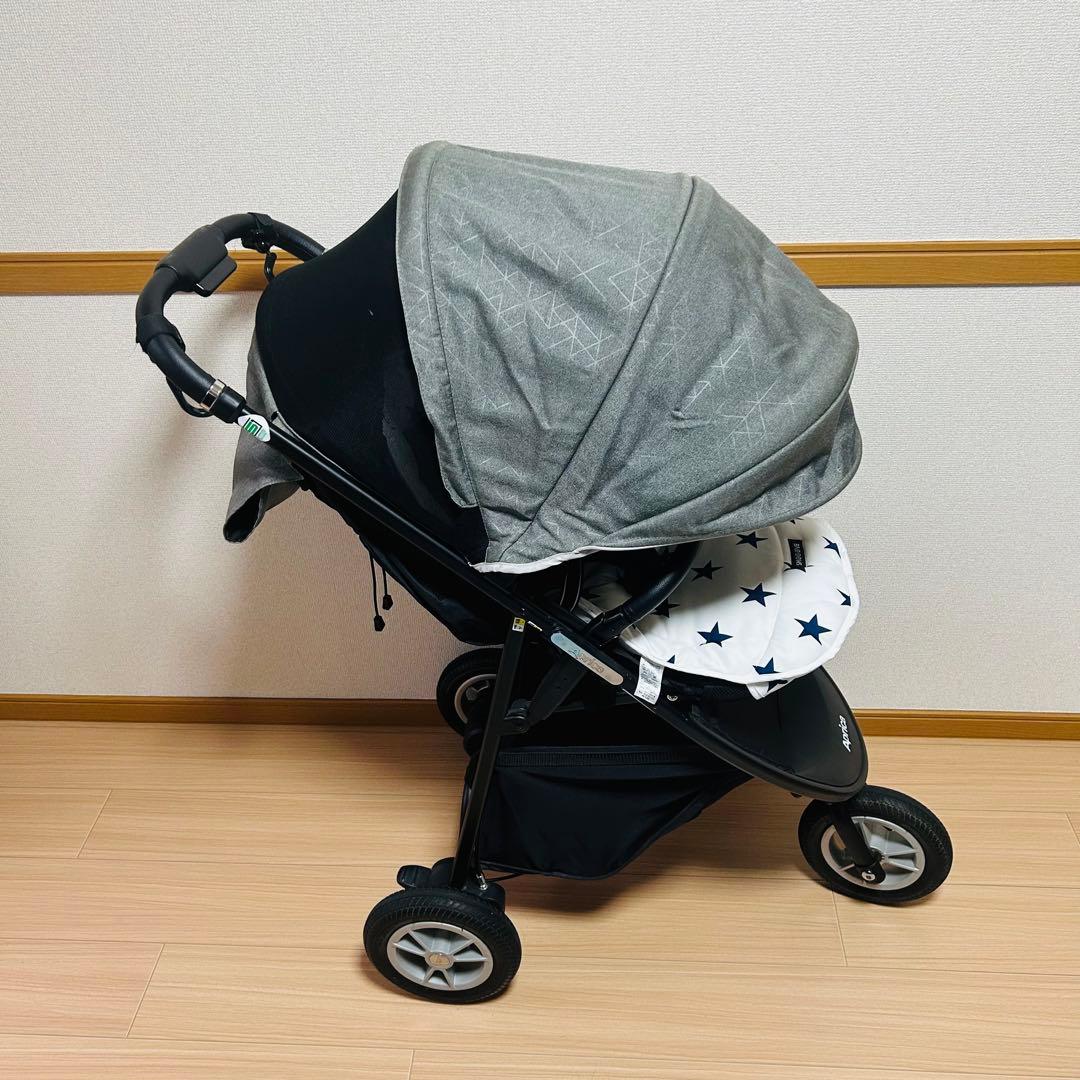 【美品】Aprica AB型　スムーヴプレミアム　ベビーカー　三輪　グレー