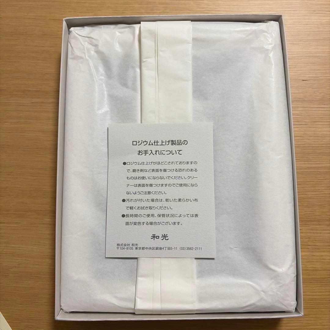 【新品未使用箱付き】WAKO シルバーフォトフレーム　ナワメ　ロジウム仕上げ