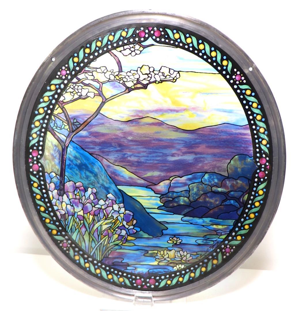 ルイス・C・ティファニー ヴィンテージ ステンドグラス 大型ランドスケープ 風景