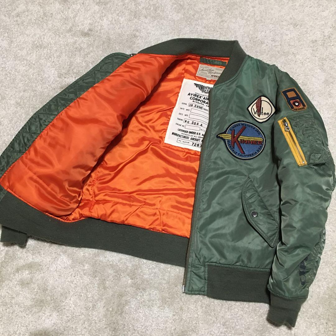 avirex ♫ MA-1 ワッペン XL カーキ フライトジャケット