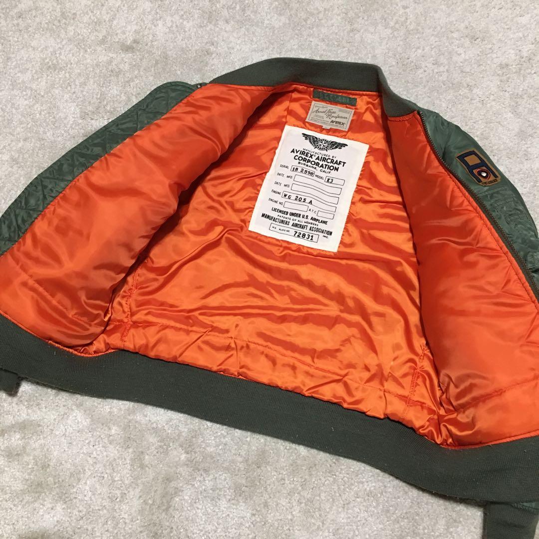 avirex ♫ MA-1 ワッペン XL カーキ フライトジャケット