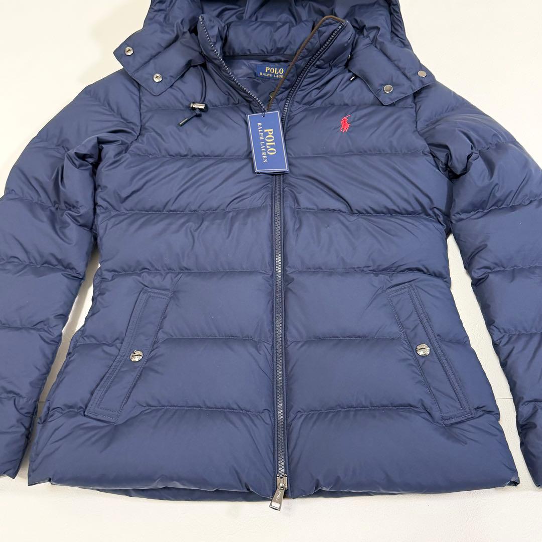 ポロラルフローレン タグ付き ダウンジャケット ポニー フード ネイビー S