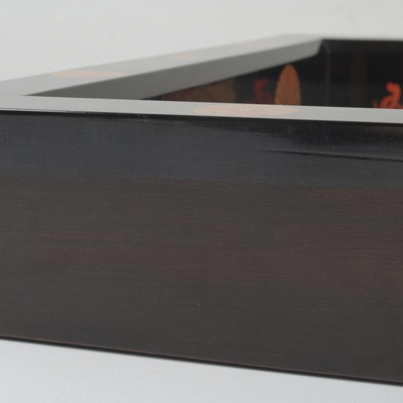 茶道具　黒漆　高台寺蒔絵　炉縁　在銘　共箱　V　9892A