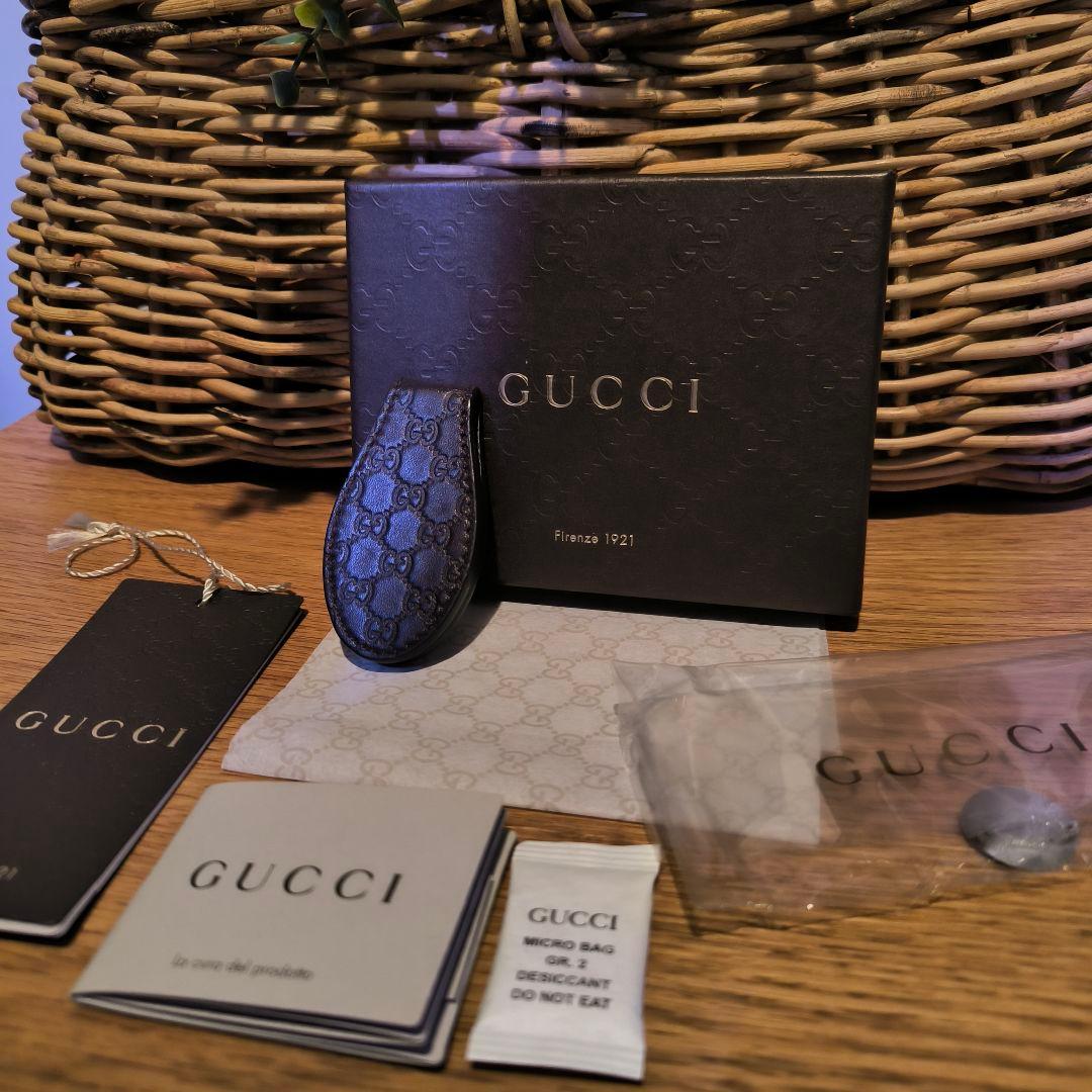 値下げ　美品　GUCCI　グッチ　マネークリップ　レザー