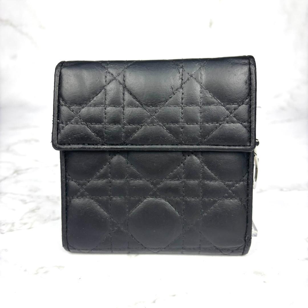 【金具チャーム】Dior⭐ディオール【カナージュ】ロータスウォレット⭐折り財布